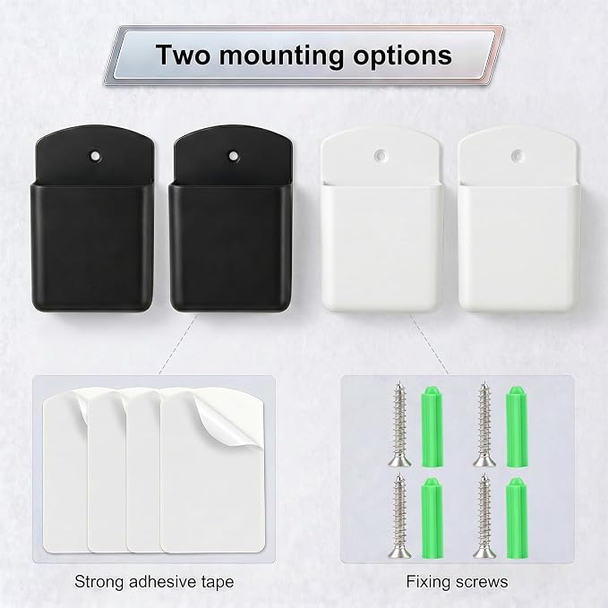 2 PCS Remote Control Holder Wall Mount, TV Remote Control Holder, Self Adhesive - Image 2