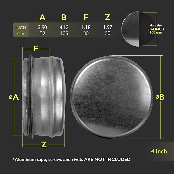 4 Inch Galvanized Steel Dryer Vent Cap - Image 2