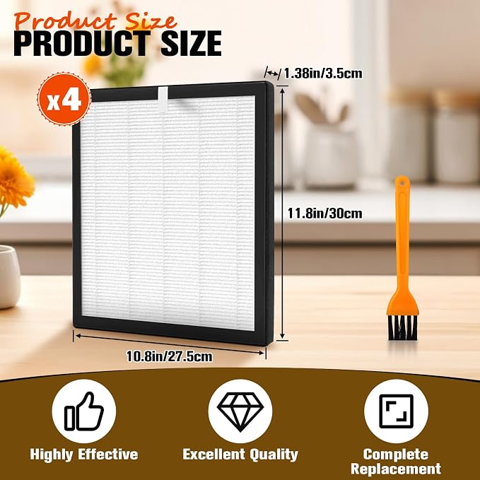 TZ-K2 Air Purifier Replacement Filter, H13 True HEPA & Activated Carbon - Image 2