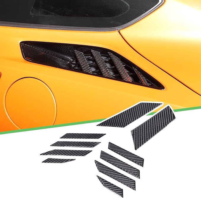 Real Carbon Fiber Car Fender Air Vent Trim Sticker by LLKUANG