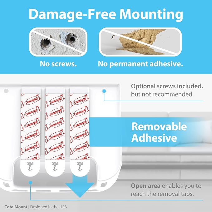 TotalMount Hole-Free Remote Holder – Eliminates Need to Drill Holes in Your Wall - Image 4