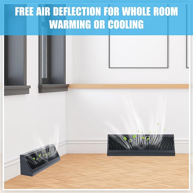 Yaocom 4 Pcs Baseboard Register Vent 18 Inch Duct Opening Size Baseboard Vent - Image 6