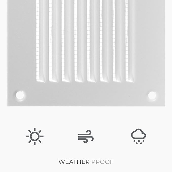HVAC OV 8" x 4" Inch White Metal Ducting Grille - Image 5
