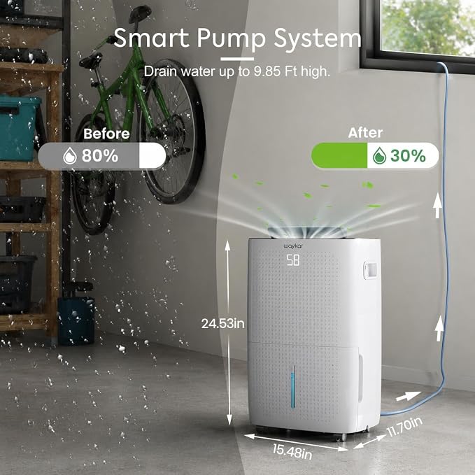 Waykar 145 Pints 6, 500 Sq. Ft High Efficiency Dehumidifier - Image 2