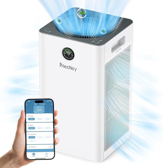 Priestley Air Purifiers for Home Large Room up to 1500 sq ft, Smart Control Air - Image 7