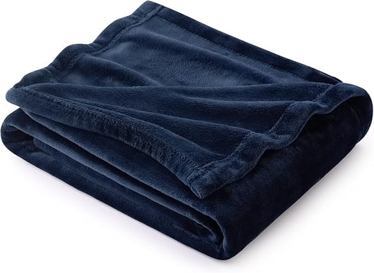 Bedsure GentleSoft Navy Blue Throw Blanket for Couch - 300GSM Soft Cozy Fleece Blankets for Home Decor Gifts, 50x60 Inches