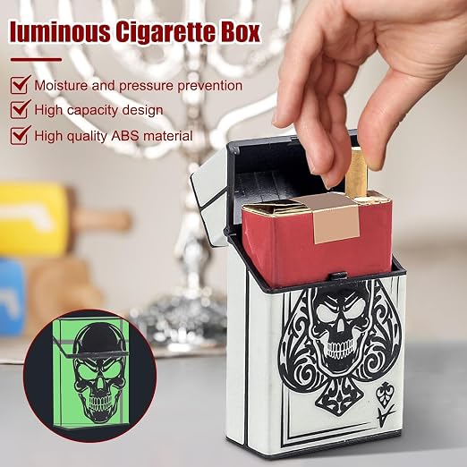 Case - ABS 62x30x95mm 20 Capacity | Luminous Skull Box | Spring Loaded 20 Slot - Image 2
