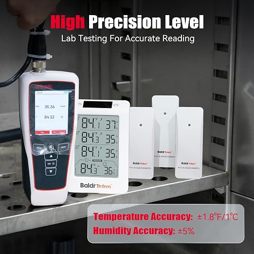 BaldrTherm Indoor Outdoor Thermometer Wireless, Temperature Humidity Monitor - Image 5