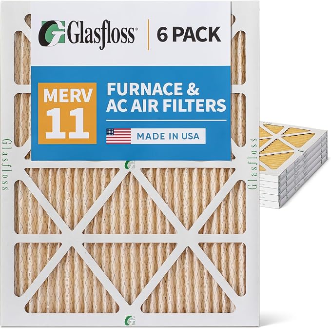 Glasfloss 16x20x1 MERV 11 AC & Furnace Air Filters. Box of 6. Actual Size: - Image 5