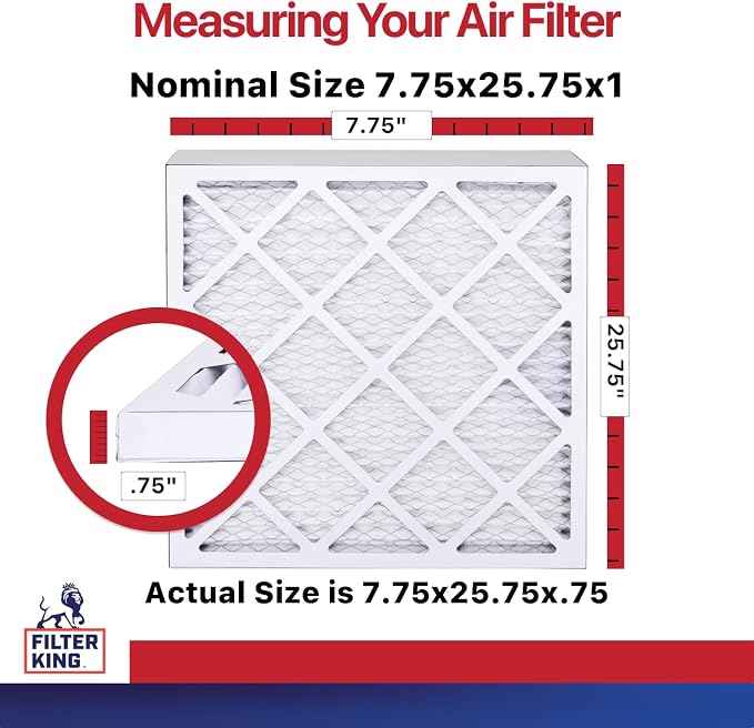 Filter King Air Filters 7.75x25.75x1 | 4-PACK | MERV 11 HVAC Pleated AC Furnace - Image 2