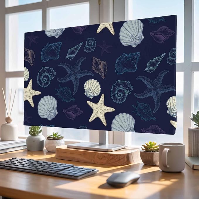 Marine Shell Starfish Conch Indoor TV Cover, Elastic TV Screen Protector - Image 4