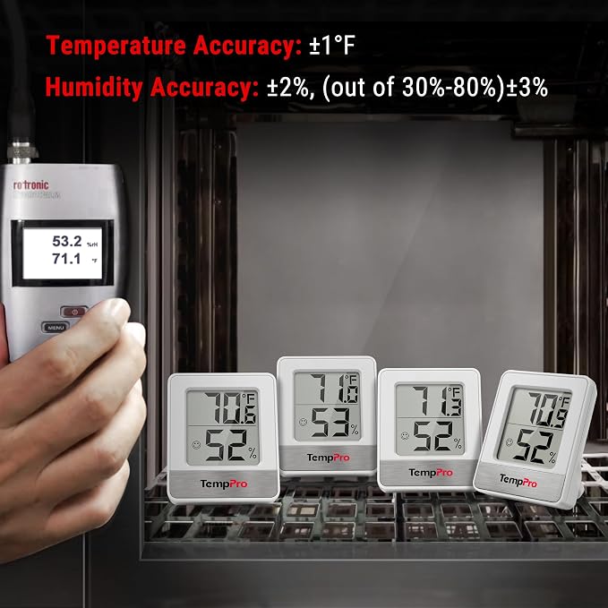 TempPro TP49 3 Pieces Digital Hygrometer Indoor Thermometer Humidity Meter Mini - Image 4