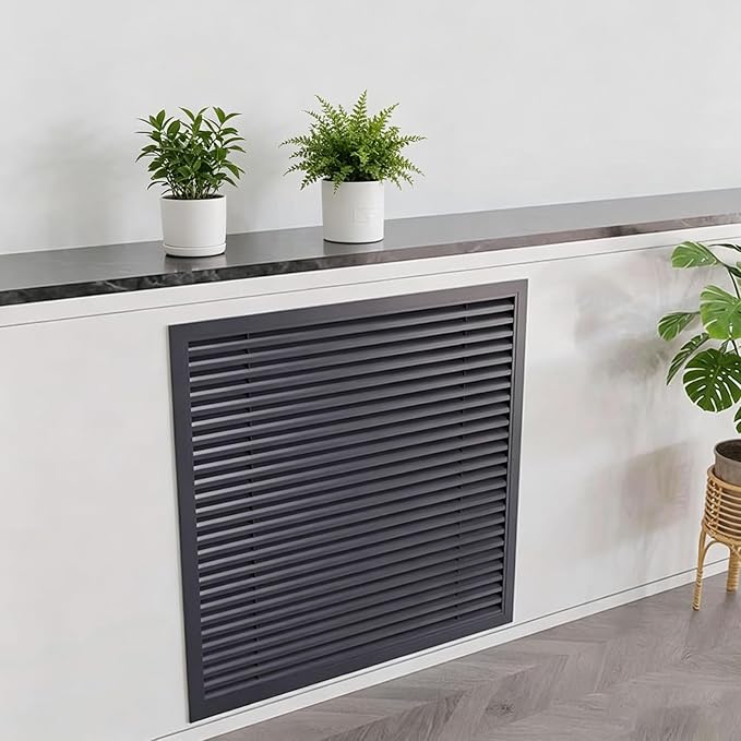 Gray Modern Air Return Grille，Wxl_22 x 44 in Decorative Aluminum Air Vent Cover by Qiczom