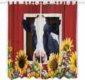 Cow Sunflowers Living Room Curtains 84 Inch Length, Window Curtains Tab Top by Unknown