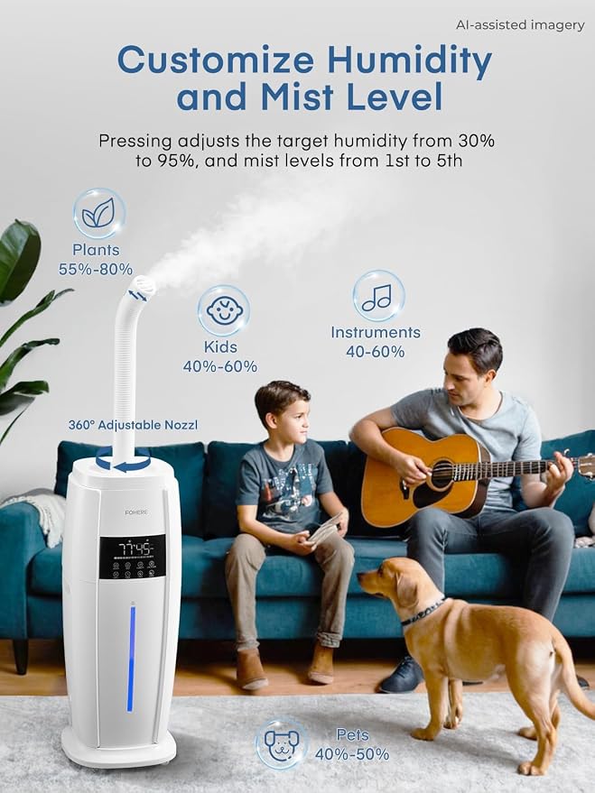 FOHERE 4.8Gal/18L Humidifier Large Room, Commercial, Whole House Cover up to - Image 5
