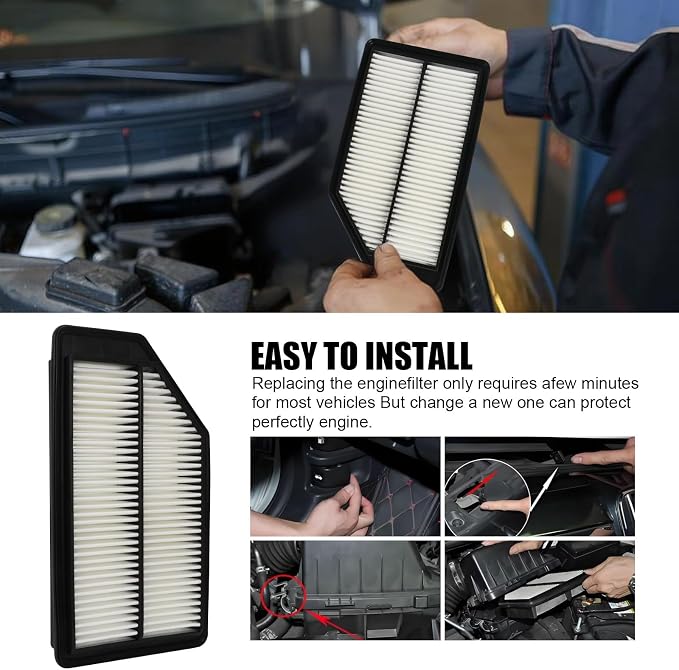 Cabin & Engine Air Filter kit for Honda Odyssey 3.5L Replaces 17220-RV0-A00 - Image 3