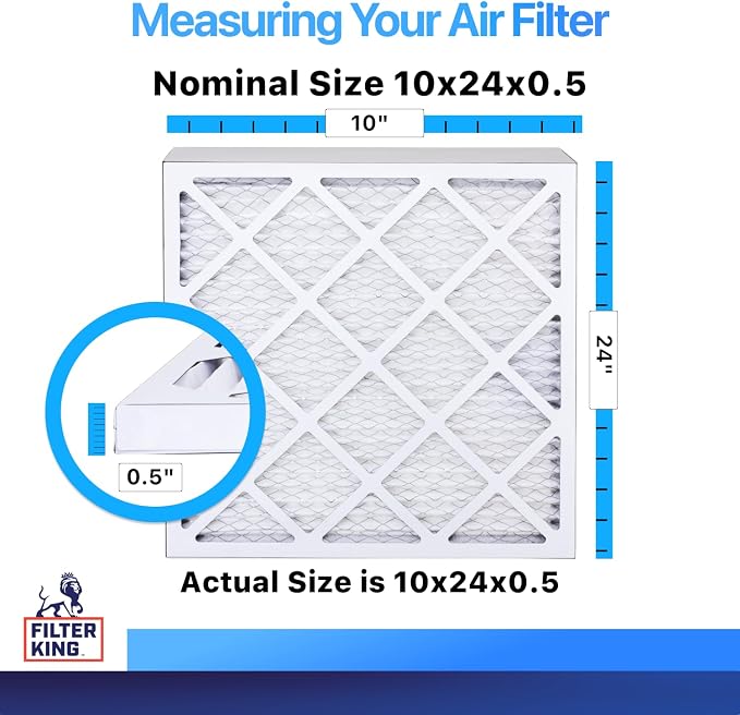 Filter King 10x24x0.5 Air Filter | 4-PACK | MERV 8 HVAC Pleated A/C Furnace - Image 2