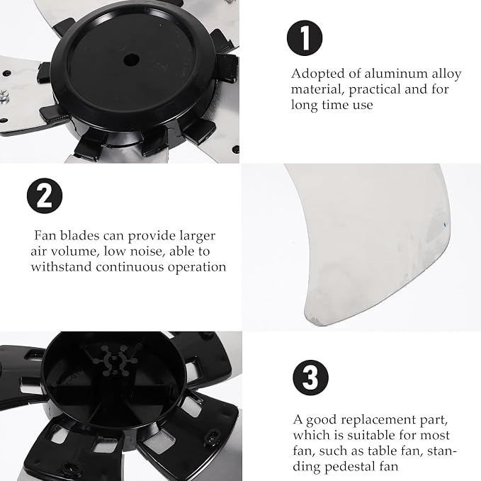 Ciieeo 16.9 Inch Electric Fan Blades Replacement 5 Leaves Metal Fan Blade - Image 6