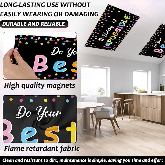 8Pcs Inspirational Fluorescent Light Covers - Image 3