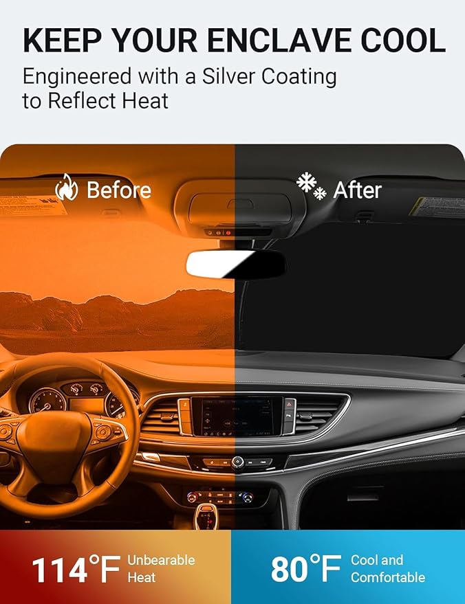 Proadsy 2026 Upgrade Front Windshield Sunshade Foldable Sun Shade Sun Visor - Image 2