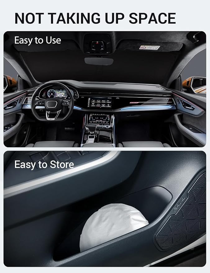 Proadsy 2026 Upgrade Windshield Sun Shade Custom Fit 2019-2025 2026 Audi Q8 - Image 9