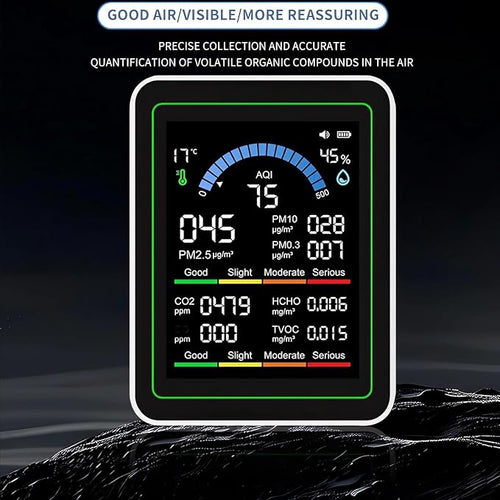 10 in 1 Indoor Air Quality Monitor, Air Tester, Portable Smartair Quality Tester - Image 2