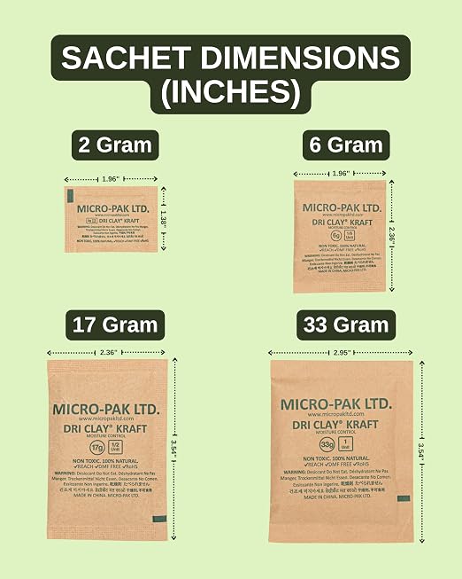Micro-Pak Dri Clay Kraft, Highest Moisture Absorption Desiccant Packs, Silica - Image 6