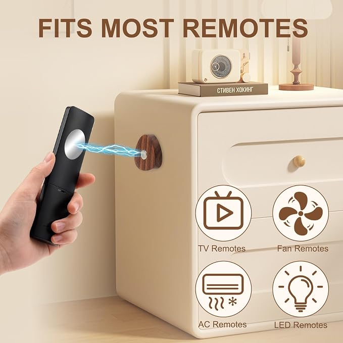3 Pack Remote Control Holder, Upgraded Wood Magnetic Remote Control Wall Mount - Image 5