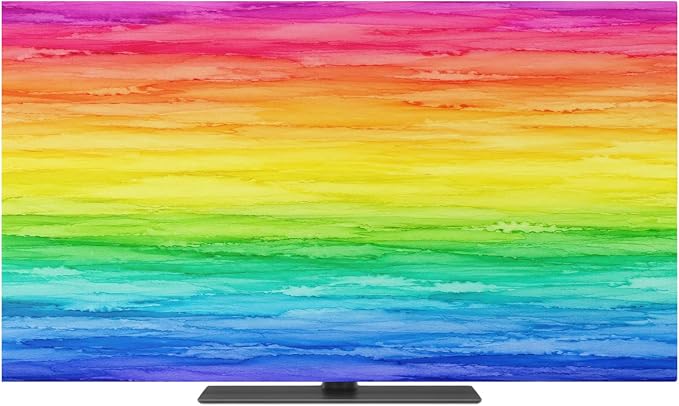 Rainbow Ripple Watercolor Gradient Indoor TV Cover, Elastic TV Screen Protector by Unknown