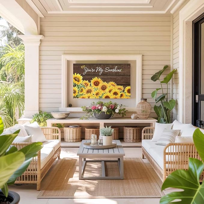 Spring Yellow Sunflower Indoor TV Cover, Elastic TV Screen Protector Rustic - Image 8