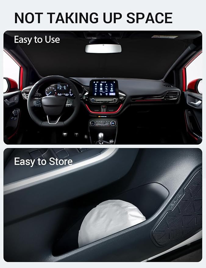 Proadsy 2026 Upgrade Windshield Sun Shade Custom Fit 2017-2019 Ford Fiesta - Image 9