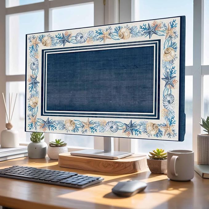Summer Beach Shell Starfish Conch Indoor TV Cover, Elastic TV Screen Protector - Image 4