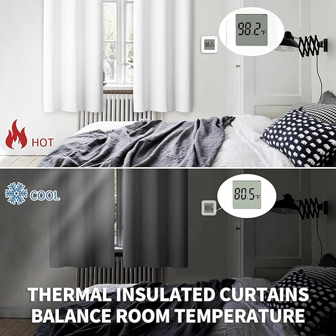 BGment Blackout Curtains - Grommet Thermal Insulated Room Darkening Bedroom and Living Room Curtains, Set of 2 Panels (52 x 120 Inch, Pure White)