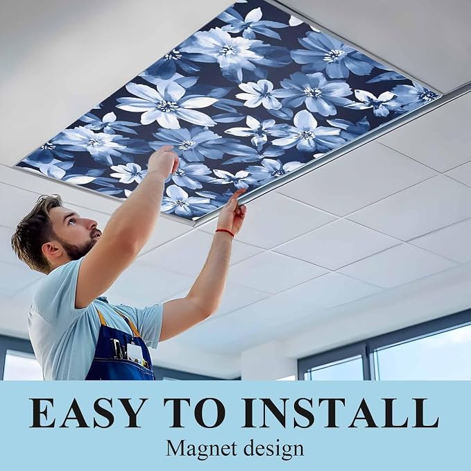 2 Pack White Navy Fluorescent Light Covers - Image 2