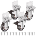 Nefish Side Mount Casters 2 Inch L-Shaped Small Rubber Caster Set of 4 by Nefish
