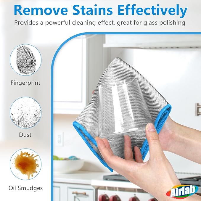 Airlab Glass Polishing Cloth Streak Free Miracle Cleaning Cloth Lint Free - Image 2