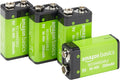 Amazon Basics 4-Pack Rechargeable 9 Volt Ni-MH Batteries, 200 mAh, Pre-Charged by AmazonBasics