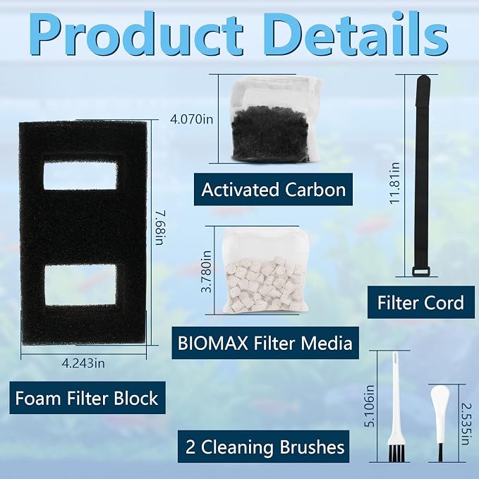 Aquarium Filter Media Set for Fluval SPEC, Betta and Flex Desktop Aquarium - Image 2