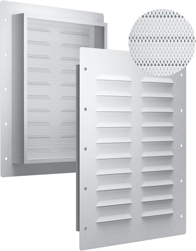 2 Pack Heavy-Duty Steel Shipping Container Vents 11.26"x14", Weatherproof by Unknown