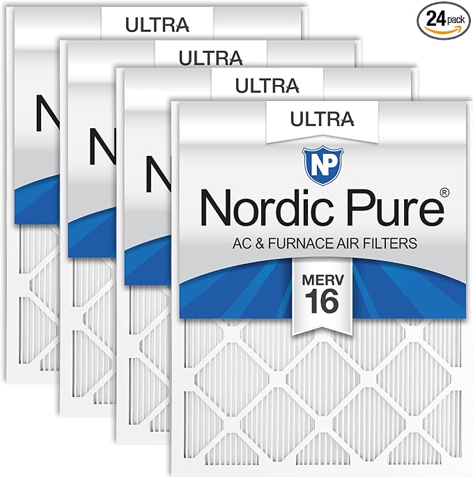 Nordic Pure 20x20x1 Pleated Ultra MERV 16 AC Furnace Air Filters–With 2.5X More by NordicPure