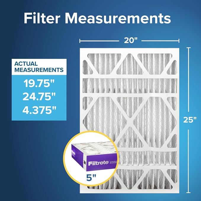 Filtrete 20x25x5 AC Furnace Air Filter, MPR 1550, MERV 12, Fits Trion AirBear - Image 2