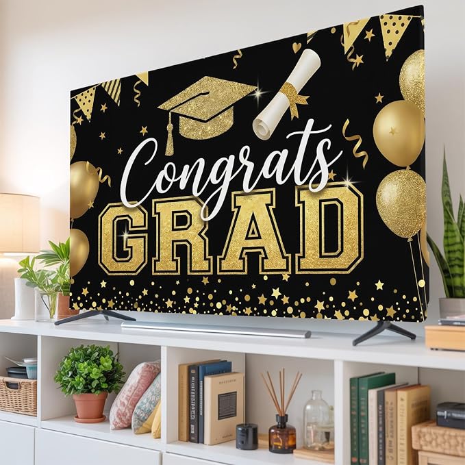 Graduation Celebration Balloon Indoor TV Cover, Elastic TV Screen Protector - Image 6