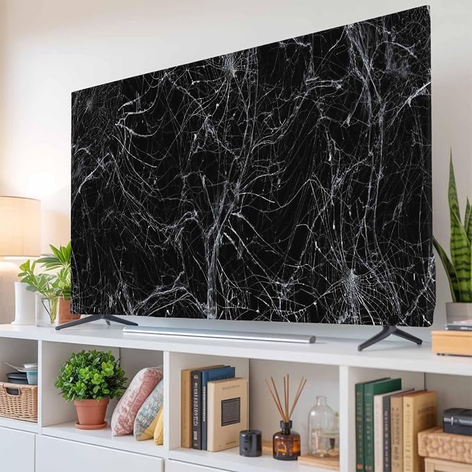 Halloween Abstract SpiderWeb Indoor TV Cover, Elastic TV Screen Protector Back - Image 6
