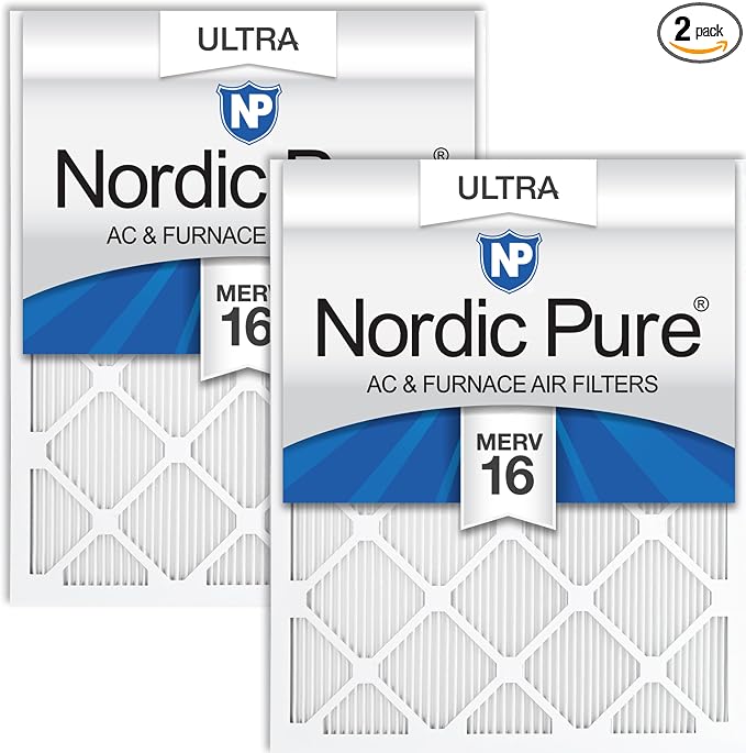 Nordic Pure 14x25x1 Pleated Ultra MERV 16 AC Furnace Air Filters–With 2.5X More by NordicPure