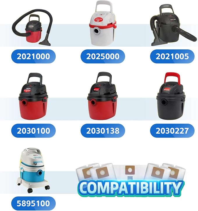 10 PCS Bundle Set Shop Vac 1-1.5 Gallon Vacuum Bags, ALYYDBG Type A 90667 - Image 2