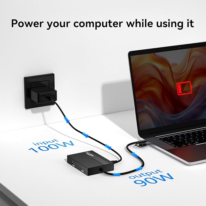 ACASIS USB C to Dual HDMI DisplayLink Adapter, 2 HDMI & 3 USB-A Ports, 100W PD - Image 6