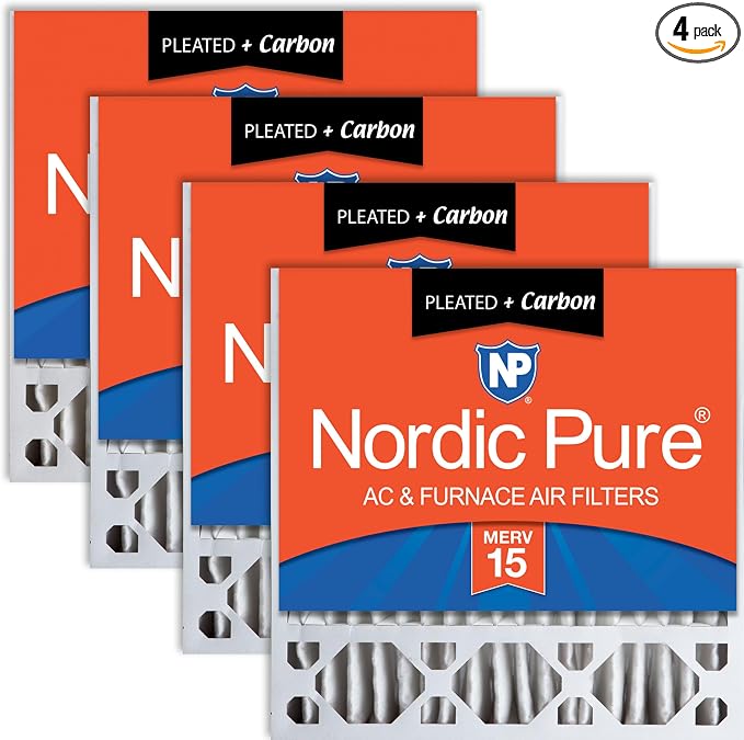 Nordic Pure 20x20x5 Honeywell Replacement Furnace Filters MERV 15 Plus Carbon 4 by NordicPure