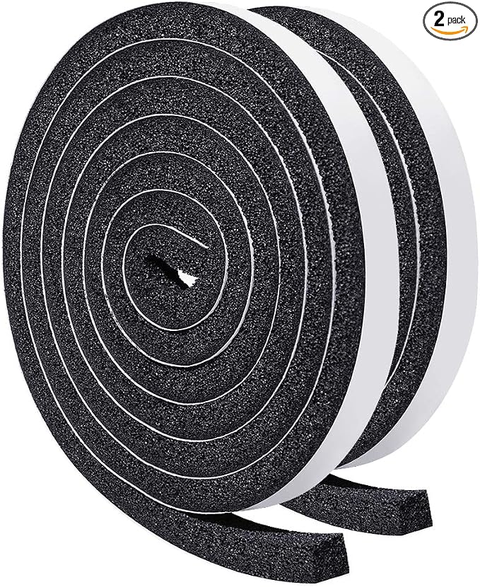 TORRAMI Open Cell Foam Weather Stripping Tape 1/2 Inch W X 3/8 Inch T, High by TORRAMI