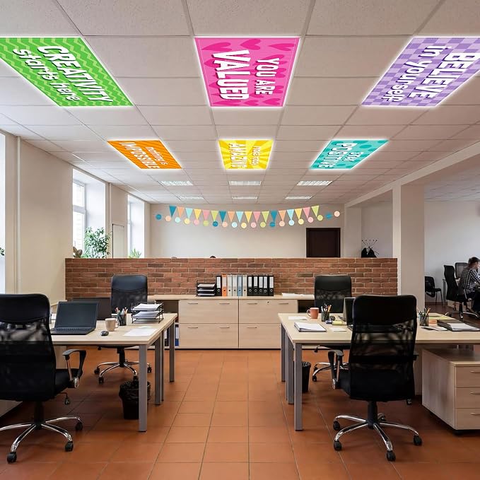 QOUBAI 8PCS Fluorescent Light Covers, 4x2 Feet Magnetic Light Cover Fluorescent - Image 5