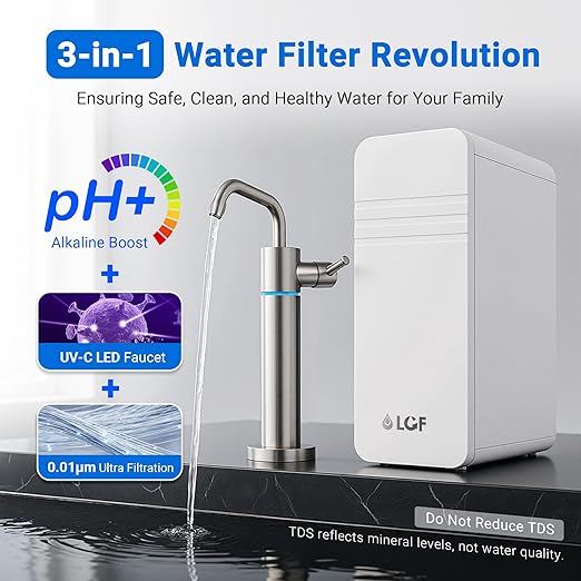 LCF 0.01μm Ultra-Filtration Under Sink Water Filter System, 3-Stage Alkaline - Image 2
